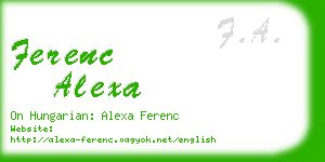 ferenc alexa business card